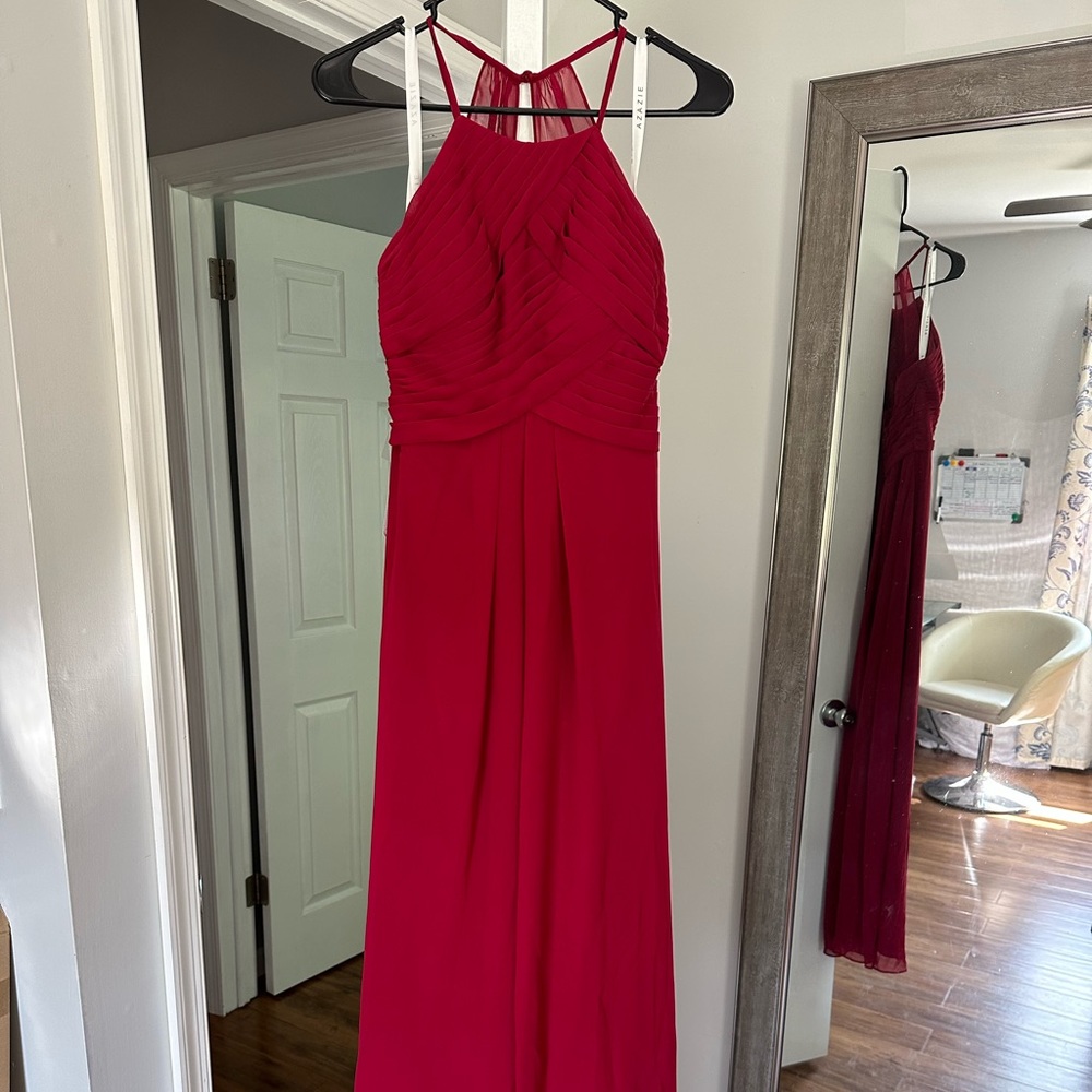Azazie Ginger Bridesmaid Dress Burgundy NWT